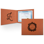 Tropical Leaves Border Leatherette Certificate Holder (Personalized)
