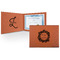 Tropical Leaves Border Cognac Leatherette Diploma / Certificate Holders - Front and Inside - Main