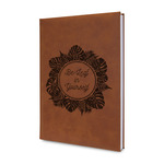 Tropical Leaves Border Leatherette Journal (Personalized)