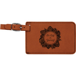 Tropical Leaves Border Leatherette Luggage Tag (Personalized)