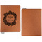 Tropical Leaves Border Cognac Leatherette Portfolios with Notepad - Small - Single Sided- Apvl