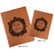 Tropical Leaves Border Cognac Leatherette Portfolios with Notepads - Compare Sizes