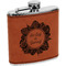 Tropical Leaves Border Leatherette Wrapped Stainless Steel Flask (Personalized)