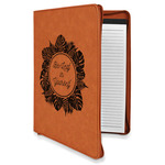 Tropical Leaves Border Leatherette Zipper Portfolio with Notepad (Personalized)