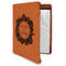 Tropical Leaves Border Leatherette Zipper Portfolio with Notepad - Single Sided (Personalized)