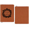 Tropical Leaves Border Cognac Leatherette Zipper Portfolios with Notepad - Single Sided - Apvl