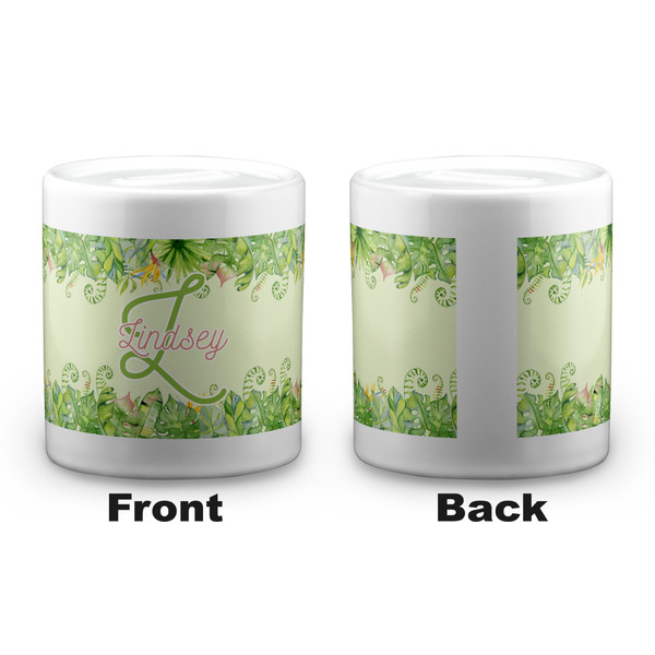 Tropical Leaves Border Coin Bank - Apvl