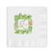 Tropical Leaves Border Coined Cocktail Napkins (Personalized)