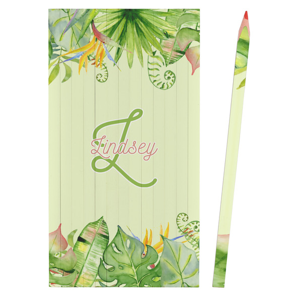 Tropical Leaves Border Colored Pencils - Front View