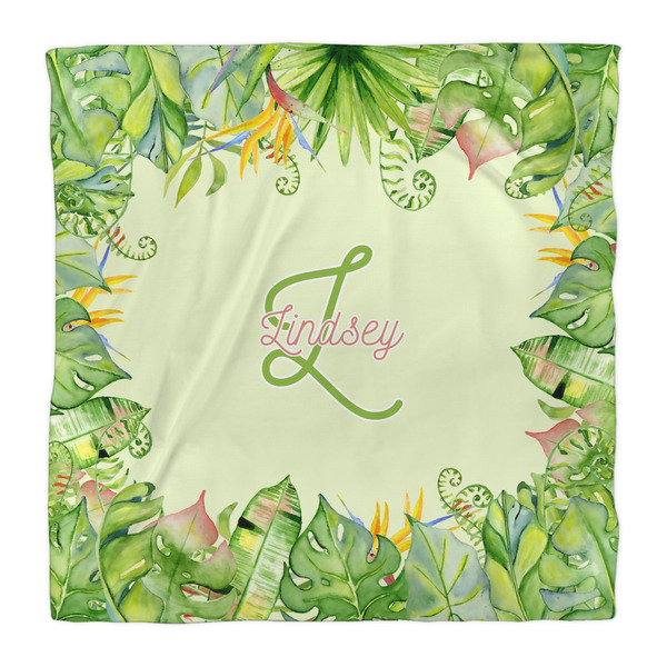 Tropical Leaves Border Comforter - Queen - Front