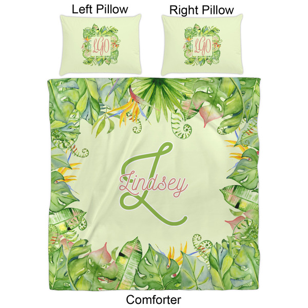 Tropical Leaves Border Comforter Set - Queen - Approval