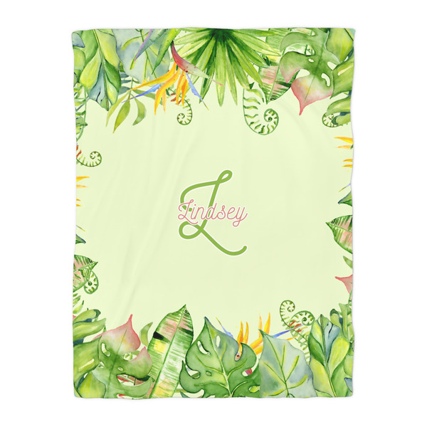 Tropical Leaves Border Comforter - Twin - Front