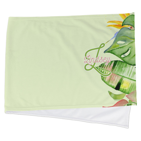 Custom Tropical Leaves Border Cooling Towel (Personalized)