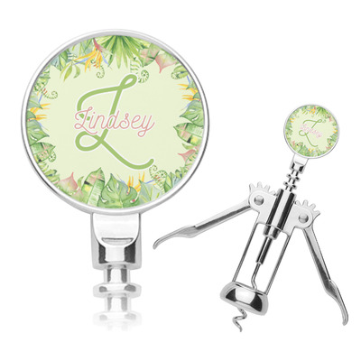 Tropical Leaves Border Corkscrew (Personalized)