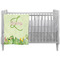Tropical Leaves Border Crib Comforter / Quilt (Personalized)