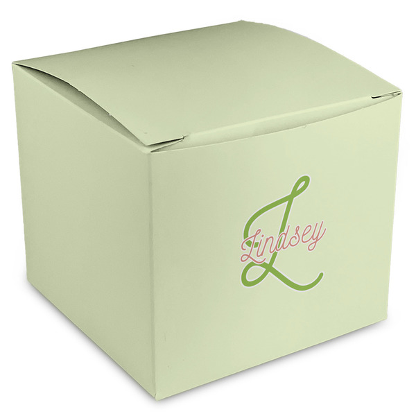 Custom Tropical Leaves Border Cube Favor Gift Boxes (Personalized)