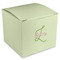 Tropical Leaves Border Cube Favor Gift Box - Front/Main