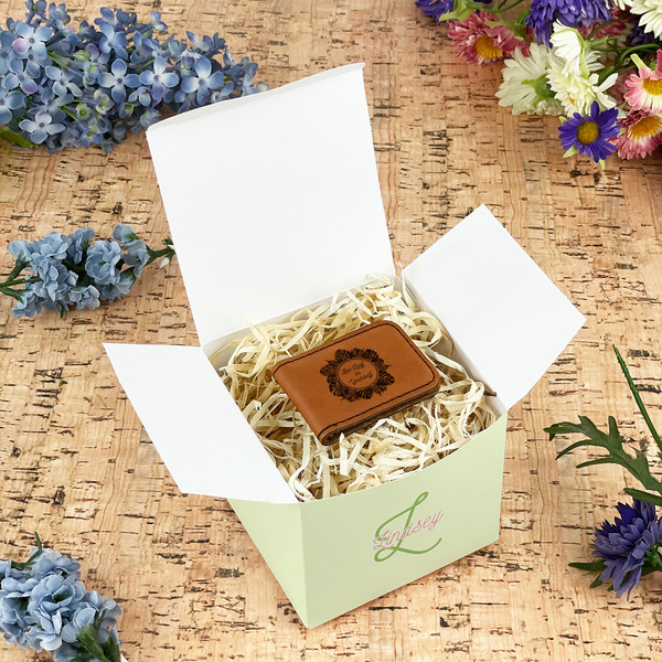 Tropical Leaves Border Cubic Gift Box - In Context