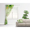 Tropical Leaves Border Curtain With Window and Rod - in Room Matching Pillow