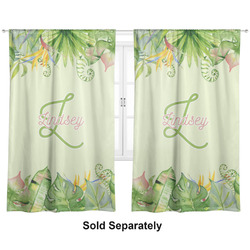 Tropical Leaves Border Curtain Panel - Custom Size