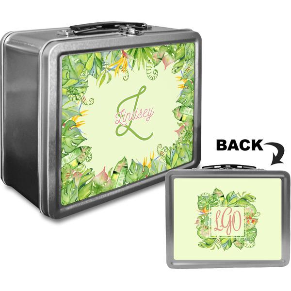 Tropical Leaves Border Custom Lunch Box / Tin Approval