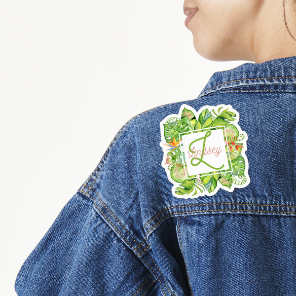 Custom Tropical Leaves Border Twill Iron On Patch - Custom Shape (Personalized)