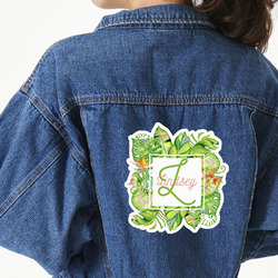 Tropical Leaves Border Twill Iron On Patch - Custom Shape - 2XL - Set of 4 (Personalized)