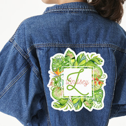 Tropical Leaves Border Twill Iron On Patch - Custom Shape - 3XL - Set of 4 (Personalized)