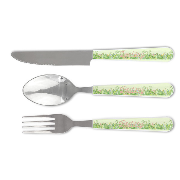 Custom Tropical Leaves Border Cutlery Set (Personalized)