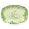 Tropical Leaves Border Plastic Platter - Microwave & Oven Safe Composite Polymer (Personalized)
