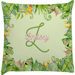 Tropical Leaves Border Decorative Pillow Case (Personalized)