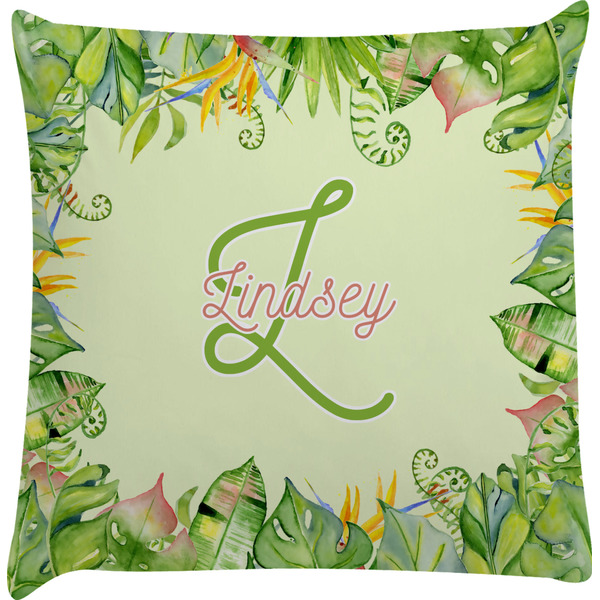 Custom Tropical Leaves Border Decorative Pillow Case (Personalized)