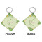 Tropical Leaves Border Diamond Keychain (Front + Back)