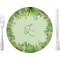 Tropical Leaves Border 10" Glass Lunch / Dinner Plates - Single or Set (Personalized)