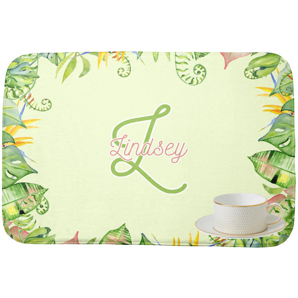 Tropical Leaves Border Dish Drying Mat
