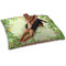 Tropical Leaves Border Dog Bed - Small w/ Name and Initial
