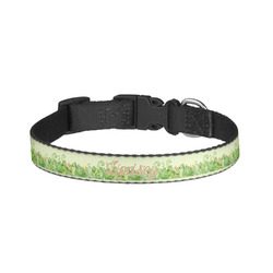 Tropical Leaves Border Dog Collar - Large (Personalized)