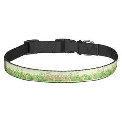 Tropical Leaves Border Dog Collar - Medium (Personalized)