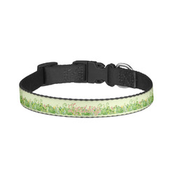 Tropical Leaves Border Dog Collar - Small (Personalized)