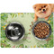 Tropical Leaves Border Dog Food Mat - Small LIFESTYLE