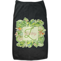 Tropical Leaves Border Black Pet Shirt - S (Personalized)