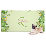 Tropical Leaves Border Dog Towel (Personalized)