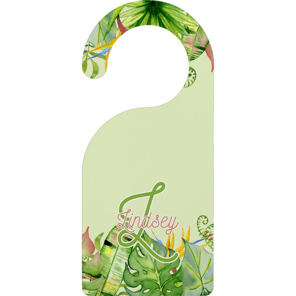 Custom Tropical Leaves Border Door Hanger (Personalized)