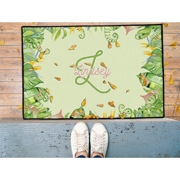 Tropical Leaves Border Door Mat - LIFESTYLE (Med)