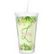 Tropical Leaves Border Double Wall Tumbler with Straw (Personalized)