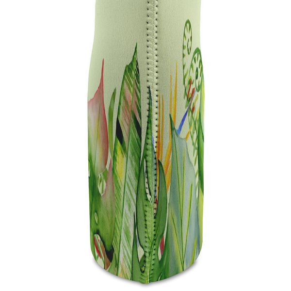 Tropical Leaves Border Double Wine Tote - DETAIL 2 (new)