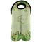 Tropical Leaves Border Double Wine Tote - Front (new)