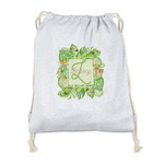 Tropical Leaves Border Drawstring Backpack - Sweatshirt Fleece - Single Sided (Personalized)