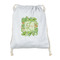 Tropical Leaves Border Drawstring Backpack - Sweatshirt Fleece - Single Sided (Personalized)
