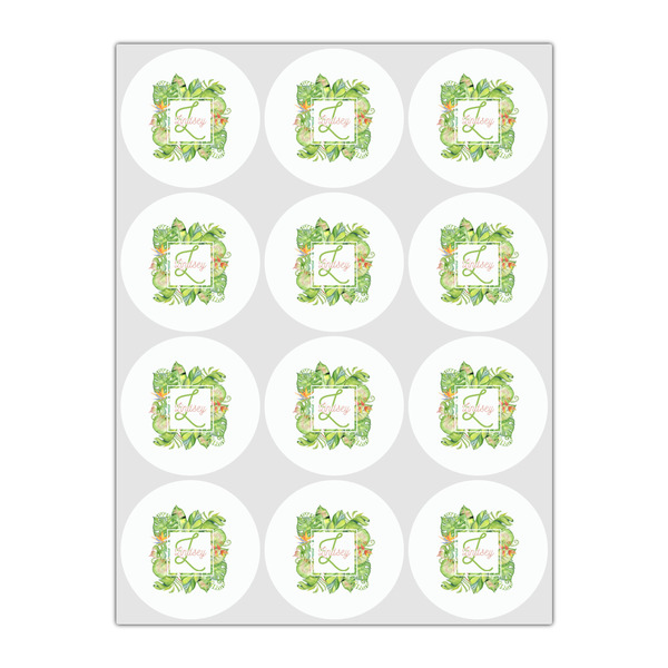 Tropical Leaves Border Drink Topper - Small - Set of 12